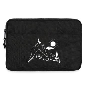 Gipfelkreuz und Berglandschaft Illustration - Laptoptasche 13" - Schwarz - Vorne