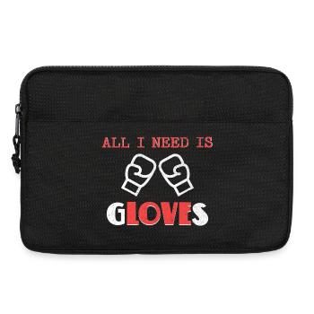 Bold Boxing Gloves Illustration Design - Laptop bag 13" - black - Front