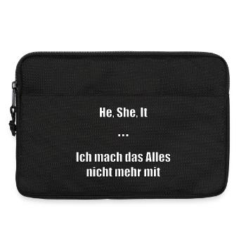 He, She, It Meme Shirt – For Teachers and Students - Laptop bag 13" - black - Front