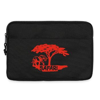 Safari et éléphant rouge - Sacoche pour ordinateur portable 13 pouces - noir - Devant