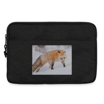 Schnee-Fuchs Pixelkunst - Laptoptasche 13" - Schwarz - Vorne