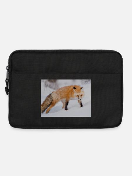 Fuchs im Schnee Aquarell - Laptoptasche 13" - Schwarz