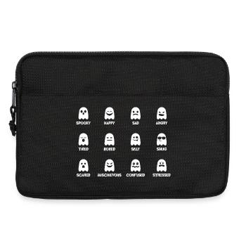 Des visages fantômes aux humeurs variées - Sacoche pour ordinateur portable 13 pouces - noir - Devant