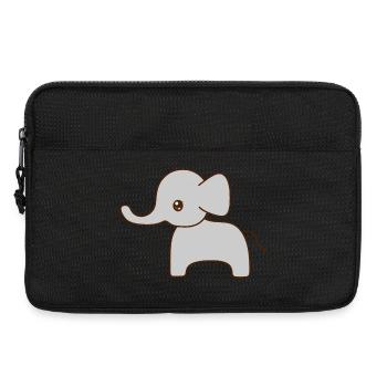 Gentle Grey Elephant Sketch - Laptop bag 13" - black - Front