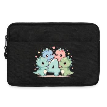 4th Birthday Dino Dinosaur 4 Years Gift - Laptop bag 13" - black - Front