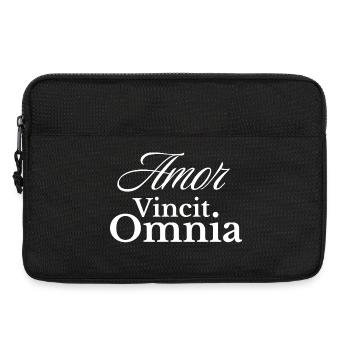 Amor Vincit Omnia Script - Laptop bag 13" - black - Front