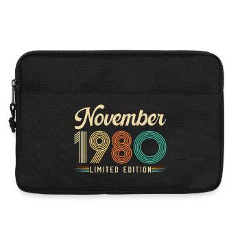 Novembre 1980 Anniversaire Vintage Rétro Cadeau - Sacoche pour ordinateur portable 13 pouces - noir - Devant
