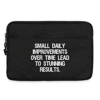 small daily improvements over time lead to stunnin - Laptoptasche 13" - Schwarz - Vorne