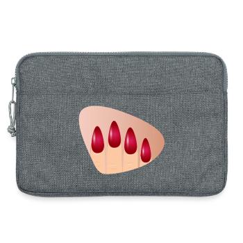 Elegante rote Nägel im Glanz-Look - Laptoptasche 13" - Grau meliert - Vorne