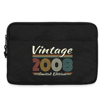 Jahrgang 2008 Vintage Retro Geburtstag Geschenk - Laptoptasche 13" - Schwarz - Vorne
