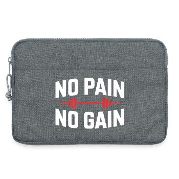 Pas de douleur, pas de gain – Dicton classique de la salle de sport - Sacoche pour ordinateur portable 13 pouces - gris chiné - Devant