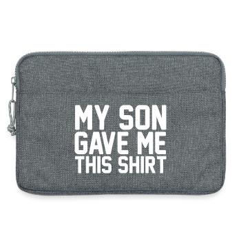 Mon fils m’a donné ce t-shirt, fière maman, fière fils, fière fils - Sacoche pour ordinateur portable 13 pouces - gris chiné - Devant