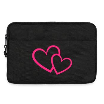 Cadeau de la Saint-Valentin en cœur rose rose - Sacoche pour ordinateur portable 13 pouces - noir - Devant