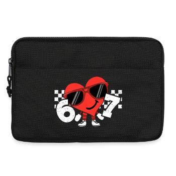 Funny Valentines Heart 67 Six Seven - Laptoptasche 13" - Schwarz - Vorne