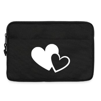 Cadeau de la Saint-Valentin à cœur blanc - Sacoche pour ordinateur portable 13 pouces - noir - Devant
