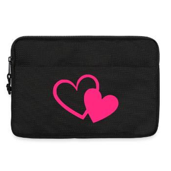 Cadeau de la Saint-Valentin en cœur rose rose - Sacoche pour ordinateur portable 13 pouces - noir - Devant