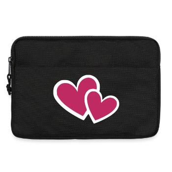 Cœur rouge pour la Saint-Valentin - Sacoche pour ordinateur portable 13 pouces - noir - Devant