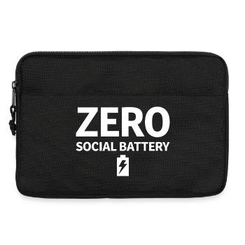 Zero Social Battery Akku Leer Introvertiert - Laptoptasche 13" - Schwarz - Vorne