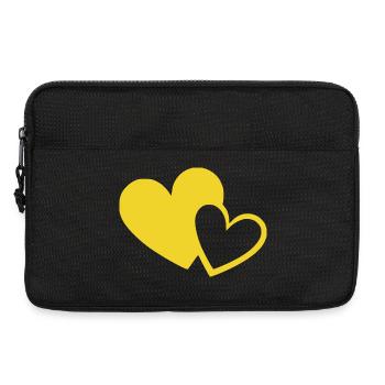 gelbes Herz gelb gekbe Herzen Herzmuster - Laptoptasche 13" - Schwarz - Vorne