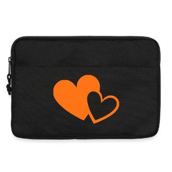 orangenes Herz orangen  Herzen Herzmuster - Laptoptasche 13" - Schwarz - Vorne