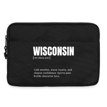 Wisconsin block font style - Laptop bag 13" - black - Front