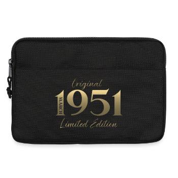 Cadeau du 75e anniversaire Mari Femme Mars 1951 - Sacoche pour ordinateur portable 13 pouces - noir - Devant