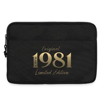 Cadeau du 45e anniversaire Mari Femme Mars 1981 - Sacoche pour ordinateur portable 13 pouces - noir - Devant