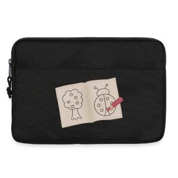 Baum und Marienkäfer Doodle Skizze - Laptoptasche 13" - Schwarz - Vorne