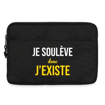 Muscu Humour — Je Soulève Donc J'Existe - Sacoche pour ordinateur portable 13 pouces - noir - Devant