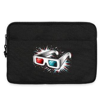 3D Brille Retro Kino Design   - Laptoptasche 13" - Schwarz - Vorne