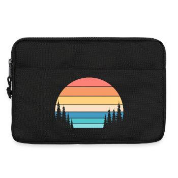 Retro-Sonnenuntergang und Kiefernwald - Laptoptasche 13" - Schwarz - Vorne