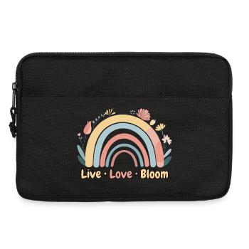 Arc-en-Ciel Fleuri Pastel - Live Love Bloom - Sacoche pour ordinateur portable 13 pouces - noir - Devant