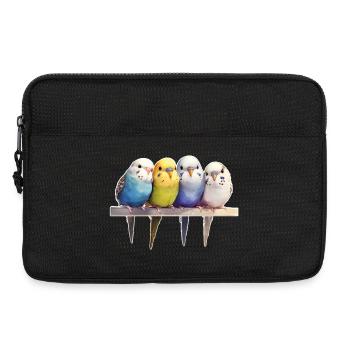 Groupe de perruches ondulées - Sacoche pour ordinateur portable 13 pouces - noir - Devant