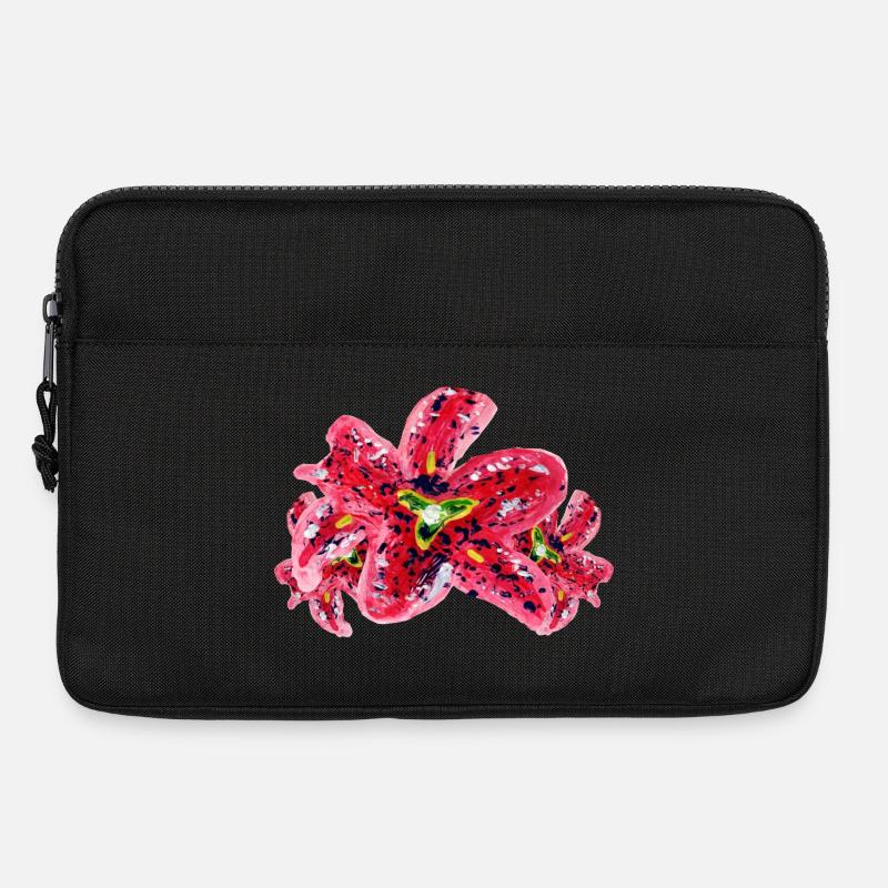 Lilien - Laptoptasche 13" - Schwarz