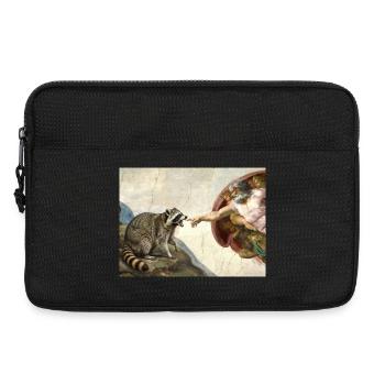 raccoon beating god's hand raccoon meme - Laptop bag 13" - black - Front