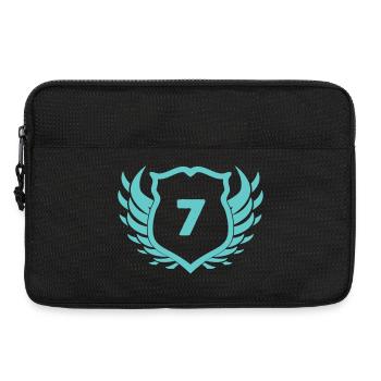 Seven-winged shield with number 7 - Laptop bag 13" - black - Front