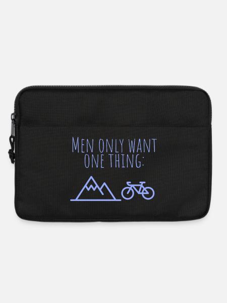 Nur eins: Berge und Fahrrad - Laptoptasche 13" - Schwarz