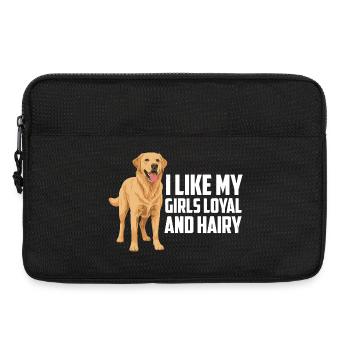 Labrador Retriever Ich mag meine Mädchen loyal und behaart - Laptoptasche 13" - Schwarz - Vorne