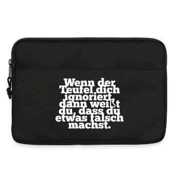 Teufel Shirt Damen Glauben Spruch Lustig - Laptoptasche 13" - Schwarz - Vorne