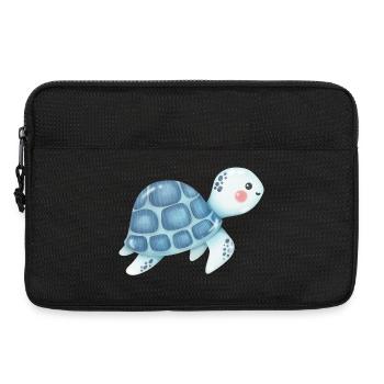 Motif bleu tortue câlin - Sacoche pour ordinateur portable 13 pouces - noir - Devant