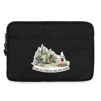 Leben auf Espresso- und Schotterstraßen - Laptoptasche 13" - Schwarz - Vorne