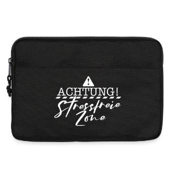 Achtung Stressfreie Zone Lustig sarkasmus Spruch  - Laptoptasche 13" - Schwarz - Vorne