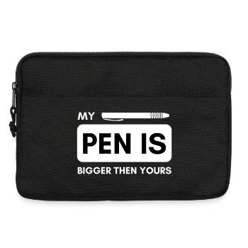 Mon stylo est plus grand que le vôtre ! Pénis drôle de dicton - Sacoche pour ordinateur portable 13 pouces - noir - Devant