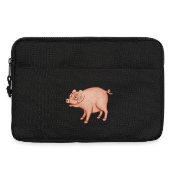 Humorous Pig Character - Laptop bag 13" - black - Front