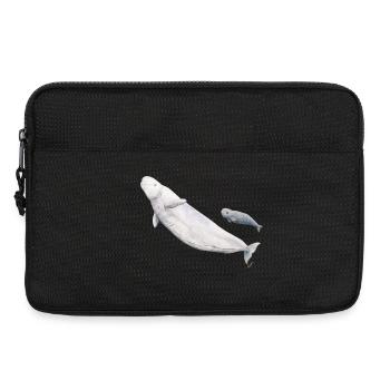 Béluga blanc et son veau - Béluga et veau - Sacoche pour ordinateur portable 13 pouces - noir - Devant