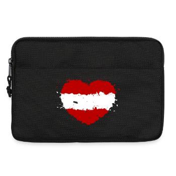 Österreich Herz Flagge Rot Weiß Rot Heimat - Laptoptasche 13" - Schwarz - Vorne