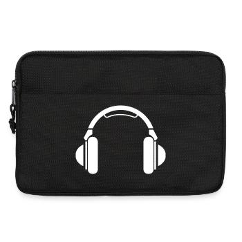 earphones headphones music musik symbol icon - Laptoptasche 13" - Schwarz - Vorne