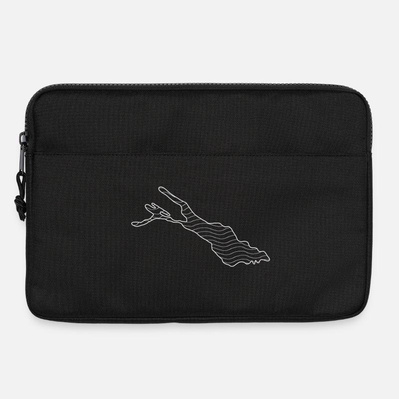Bodensee Badeurlaub Zeichnung See Karte - Laptoptasche 13" - Schwarz