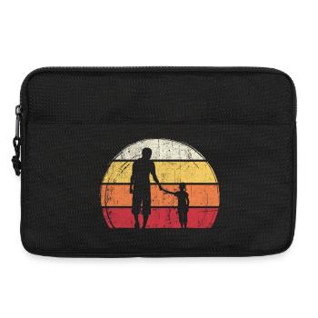 Sunset Silhouette: Father and Child - Laptop bag 13" - black - Front