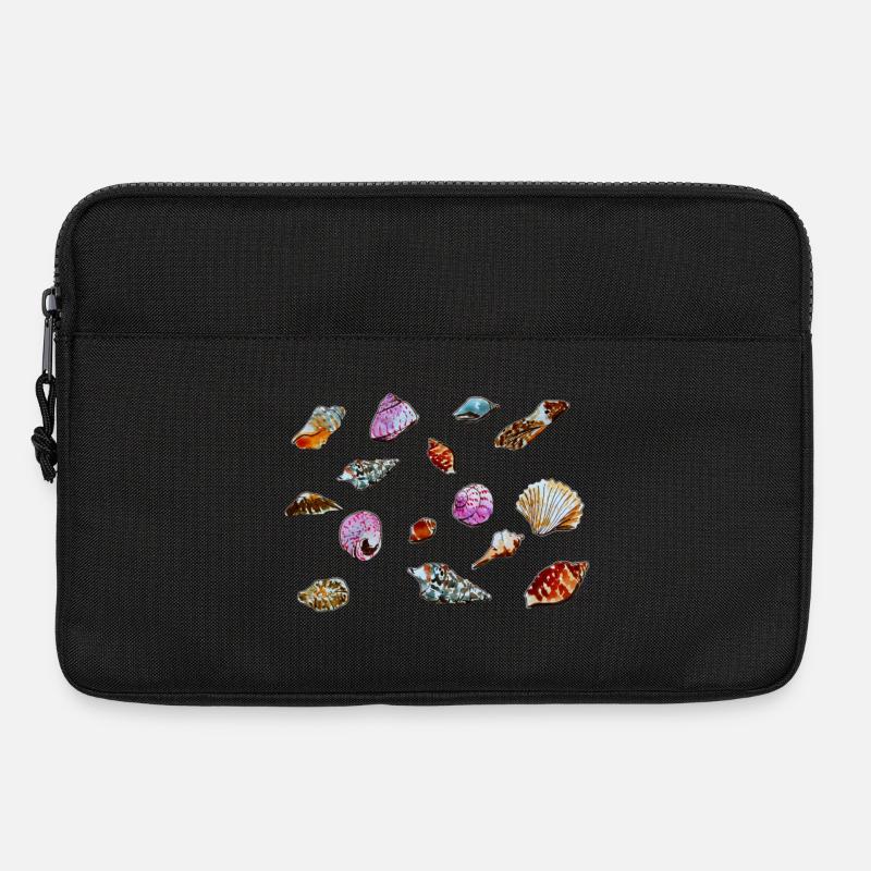 Colourful Seashells Marine Pattern - Laptop bag 13" - black
